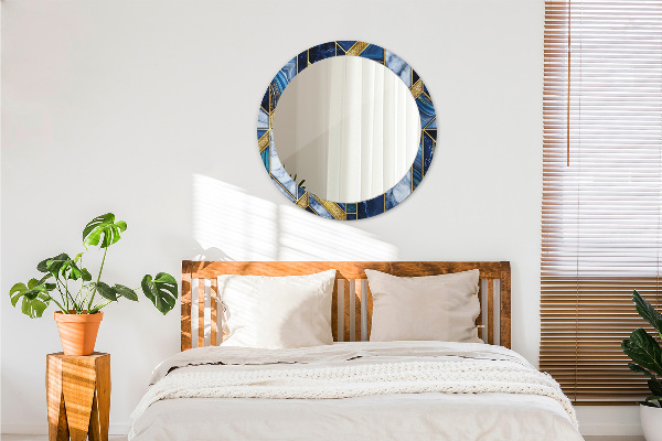 Specchio tondo stampato Marmo moderno