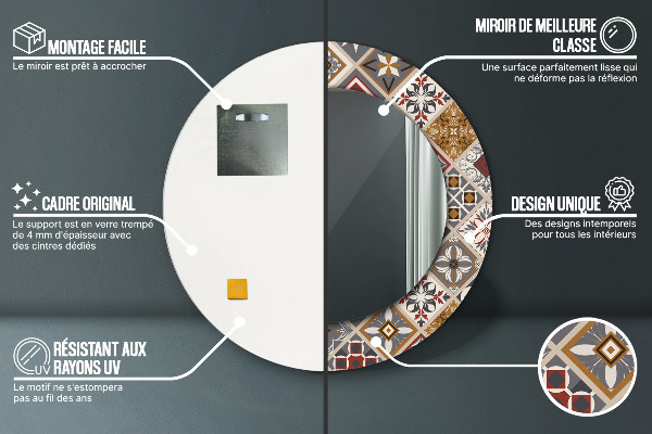 Specchio tondo stampato Modello turco