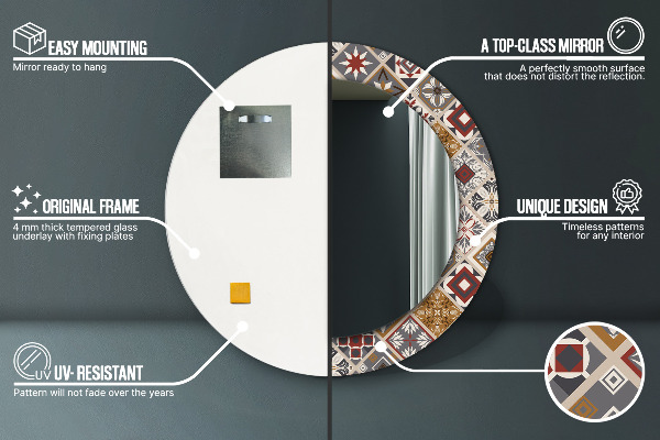 Specchio tondo stampato Modello turco