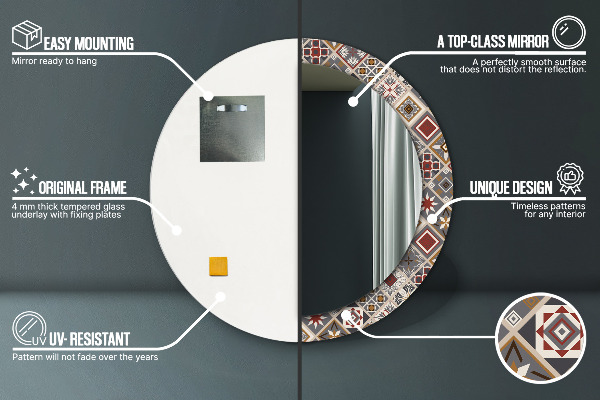 Specchio tondo stampato Modello turco