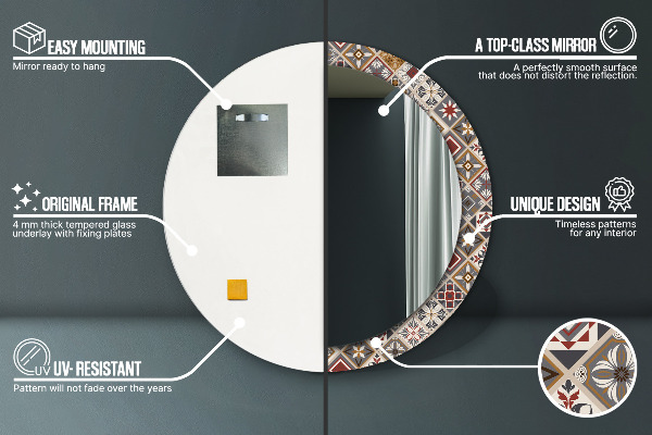 Specchio tondo stampato Modello turco