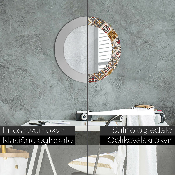 Specchio tondo stampato Modello turco