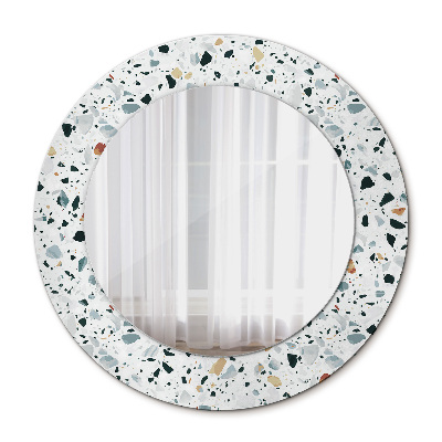 Specchio tondo stampato Pietra naturale