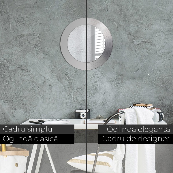 Specchio tondo stampato Acciaio lucido