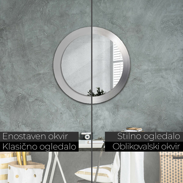 Specchio tondo stampato Acciaio lucido