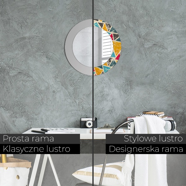 Specchio tondo stampato Composizione retrò