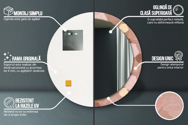 Specchio tondo stampato Composizione delle rose