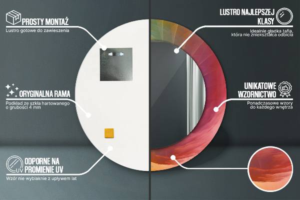 Specchio tondo stampato Spirale ipnotica