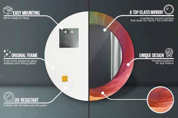 Specchio tondo stampato Spirale ipnotica