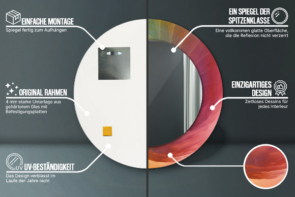 Specchio tondo stampato Spirale ipnotica
