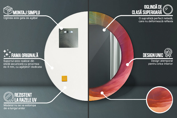 Specchio tondo stampato Spirale ipnotica