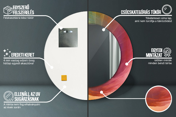 Specchio tondo stampato Spirale ipnotica