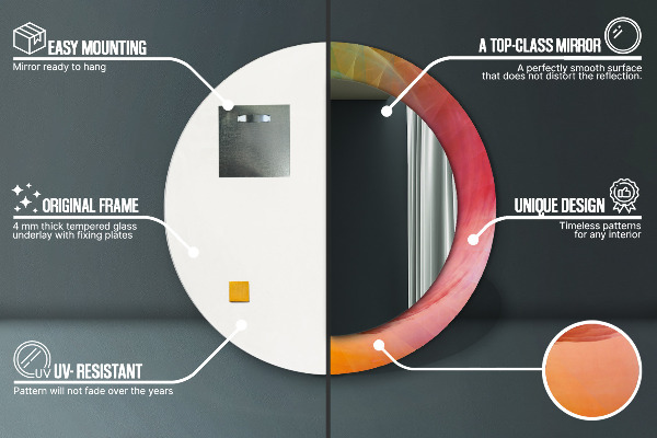 Specchio tondo stampato Spirale ipnotica