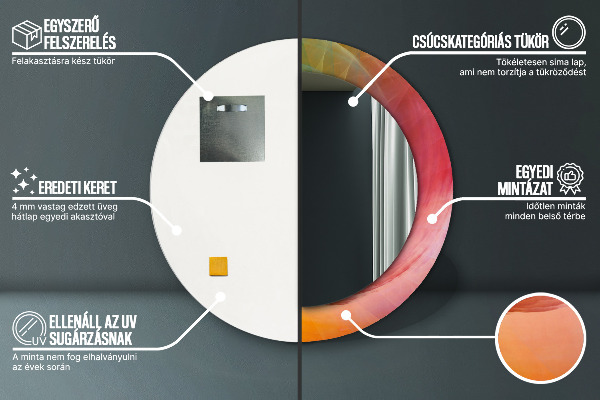 Specchio tondo stampato Spirale ipnotica