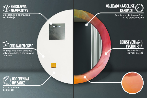 Specchio tondo stampato Spirale ipnotica