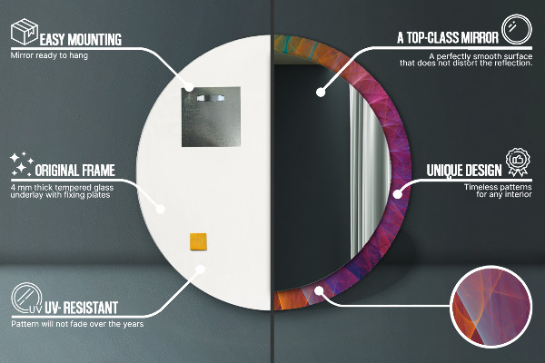 Specchio tondo stampato Spirale ipnotica