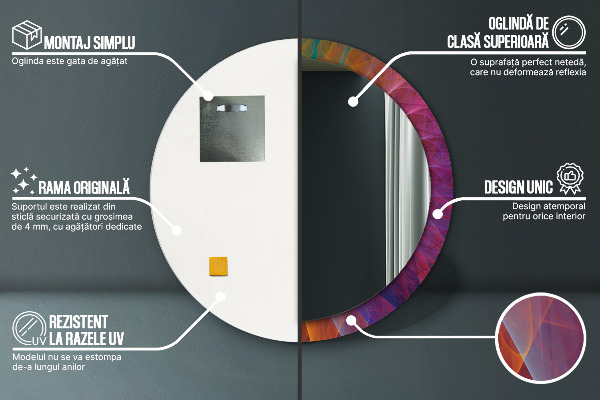 Specchio tondo stampato Spirale ipnotica