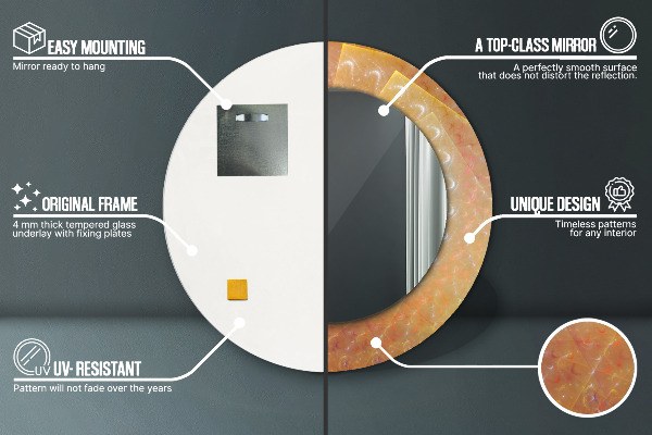 Specchio tondo stampato Astrazione a spirale