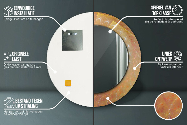Specchio tondo stampato Astrazione a spirale