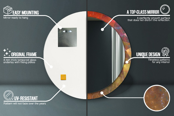 Specchio tondo stampato Astrazione a spirale