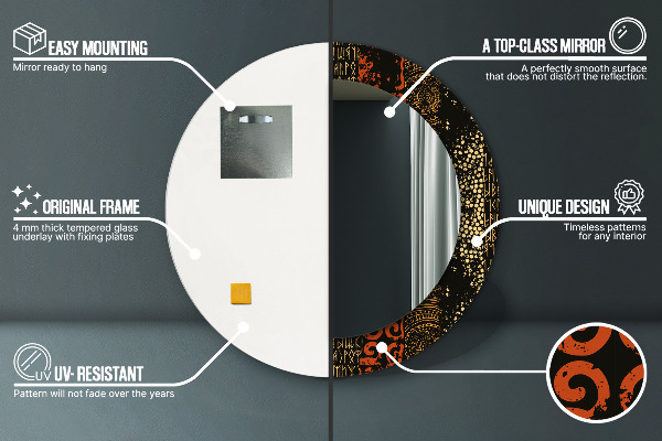 Specchio tondo stampato Grunge Pattern astratto