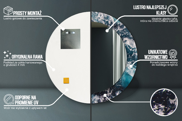 Specchio tondo stampato Mare tempestoso