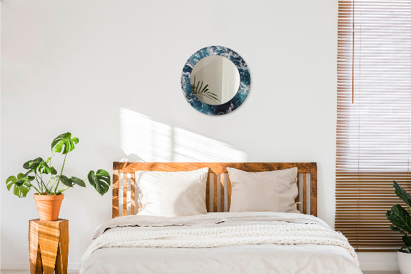 Specchio tondo stampato Mare tempestoso