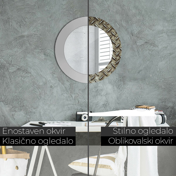 Specchio tondo stampato Texture in acciaio