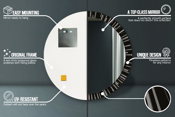 Specchio tondo stampato Composizione radiante