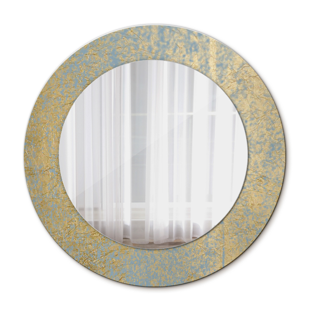 Specchio tondo stampato Texture in lamina d'oro