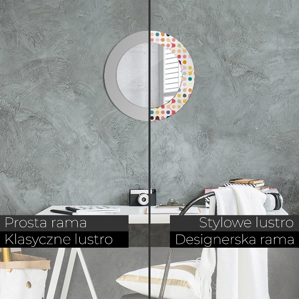 Specchio tondo stampato Senza cuciture multicolore