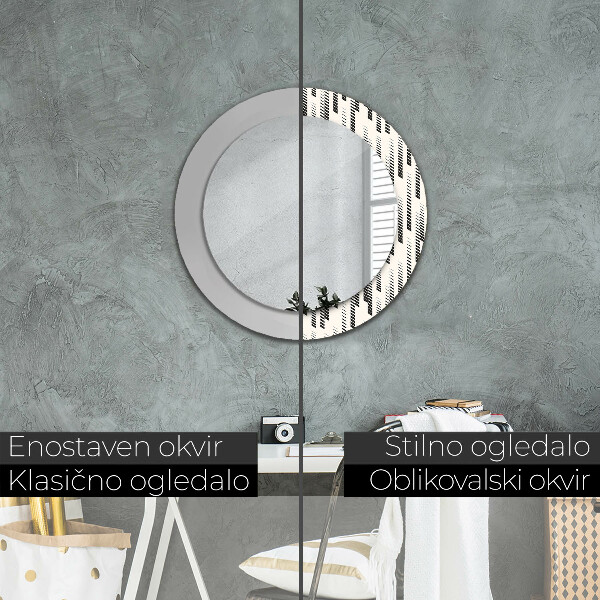 Specchio tondo stampato Pattern a strisce