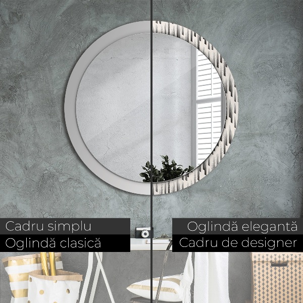 Specchio tondo stampato Pattern a strisce