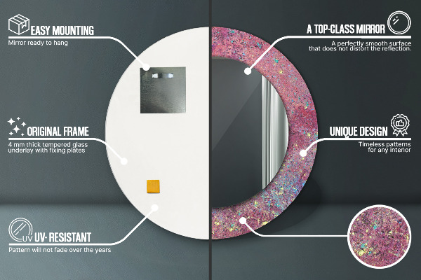 Specchio tondo stampato Festival del colore