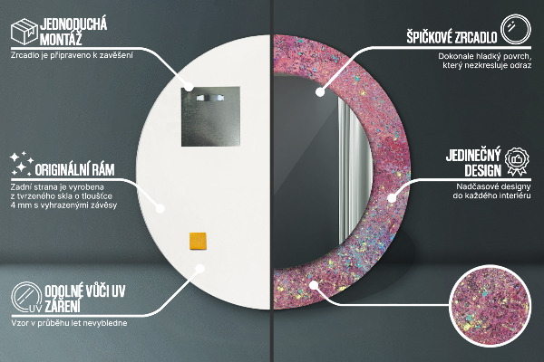 Specchio tondo stampato Festival del colore