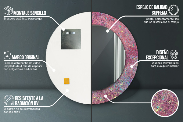 Specchio tondo stampato Festival del colore