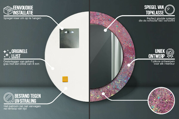 Specchio tondo stampato Festival del colore