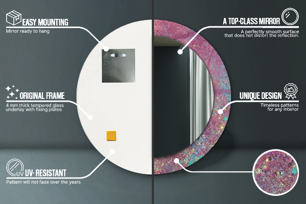 Specchio tondo stampato Festival del colore