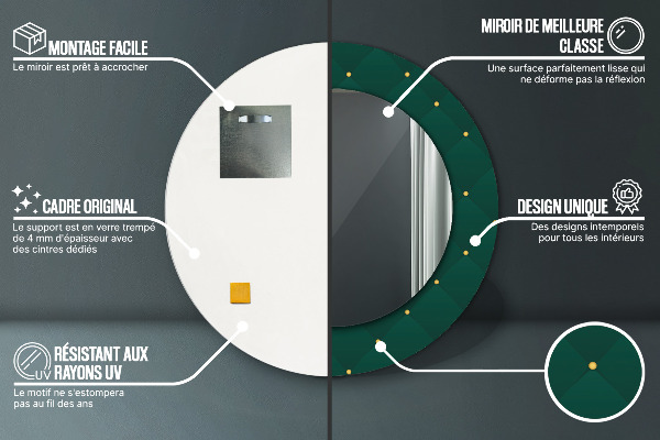 Specchio tondo decoro Modello di lusso verde