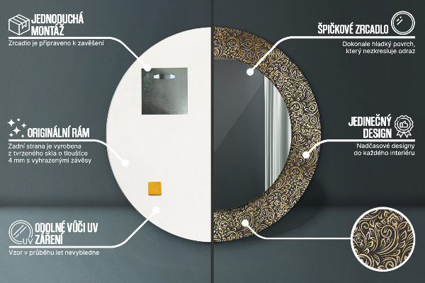 Specchio tondo decoro Ornamenti dorati