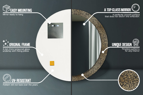 Specchio tondo decoro Ornamenti dorati