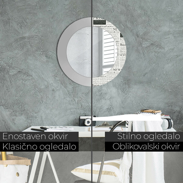 Specchio tondo stampato Modello dai giornali