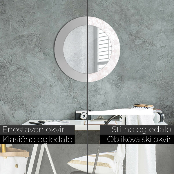 Specchio tondo stampato Texture delicata roccoco