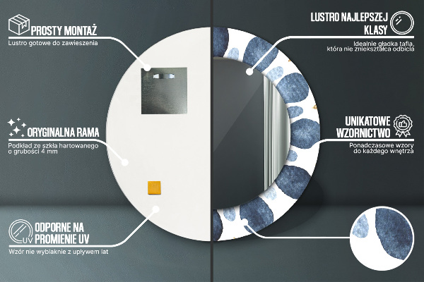 Specchio tondo stampato Moon Mandala