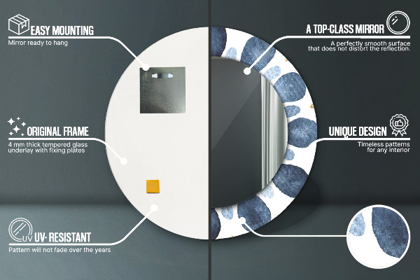 Specchio tondo stampato Moon Mandala