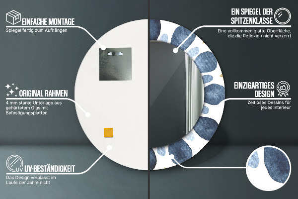 Specchio tondo stampato Moon Mandala