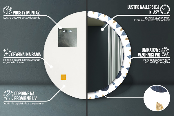 Specchio tondo stampato Moon Mandala