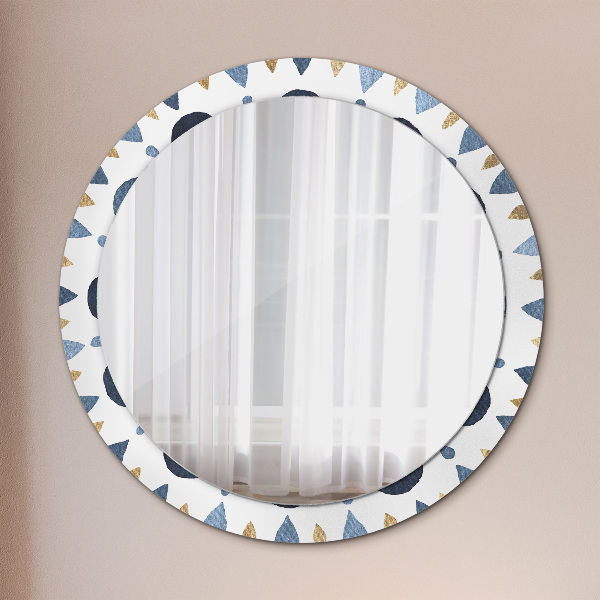 Specchio tondo stampato Moon Mandala