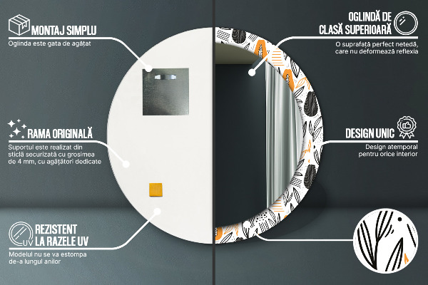 Specchio tondo stampato Papai papai