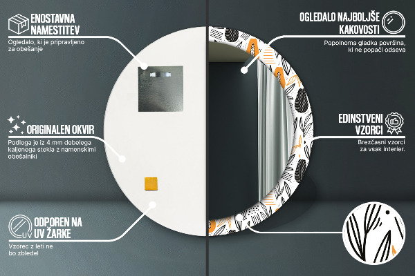 Specchio tondo stampato Papai papai